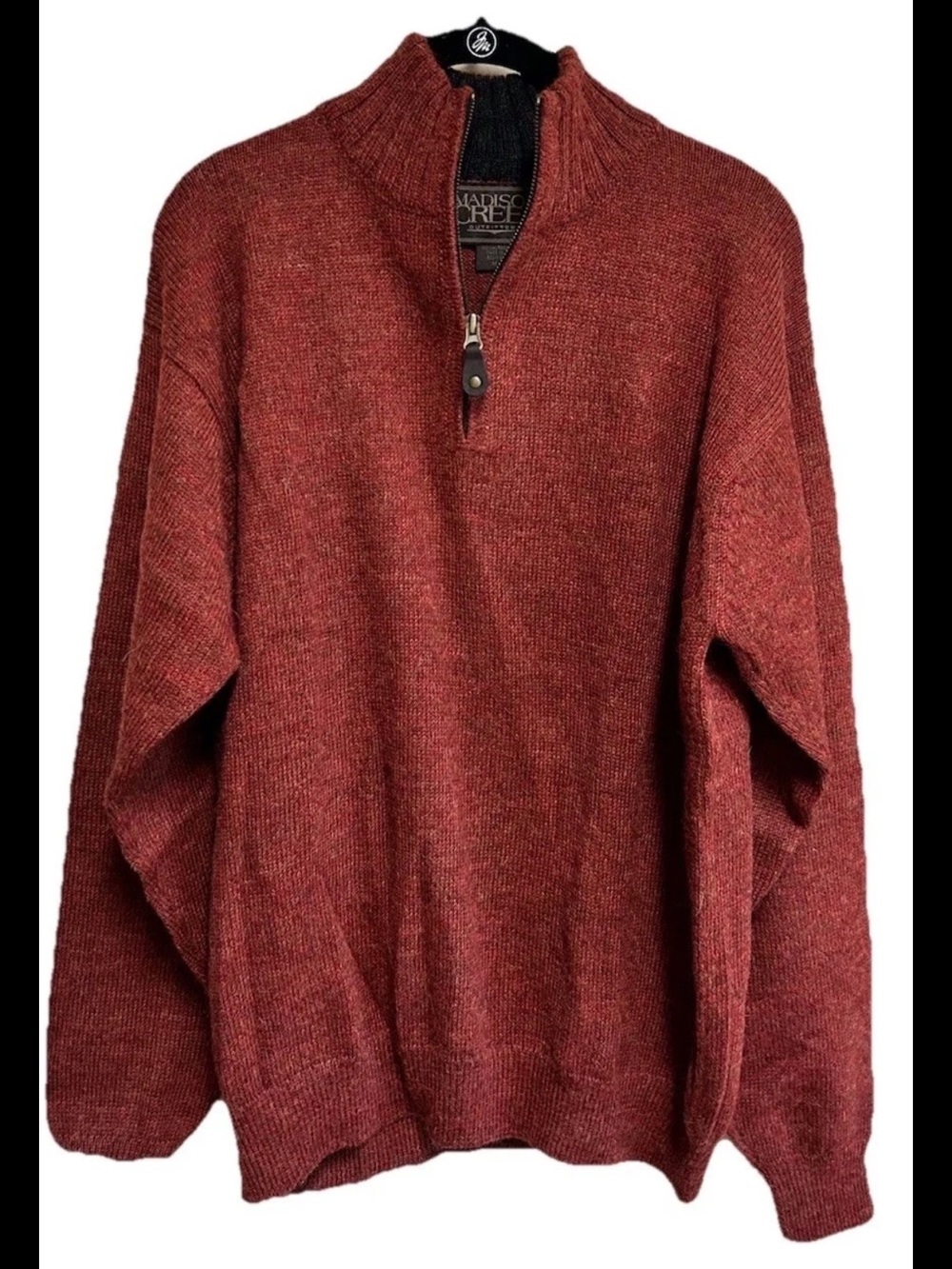 Madison Creek Sweater Size
Medium Rust Alpaca Knit 1/4 Zip
Quiet Luxury